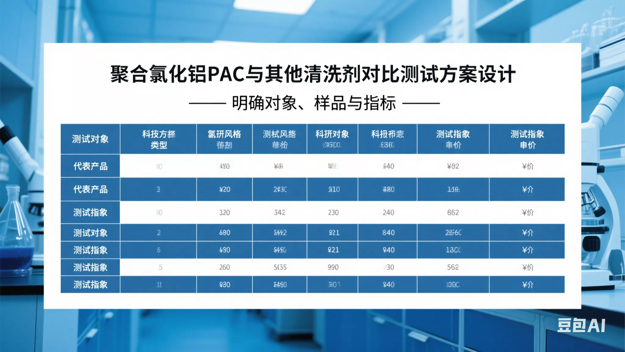 聚合氯化铝测试方案设计